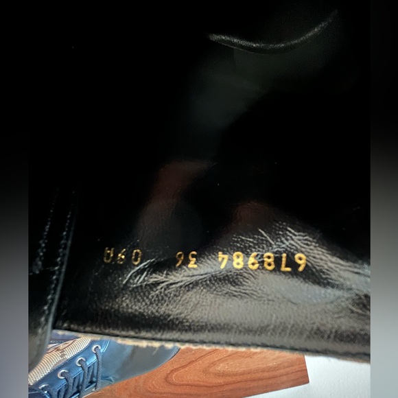 Gucci Logo EU 36 Print Canvas & Leather Combat Boots Booties - Picture 10 of 16